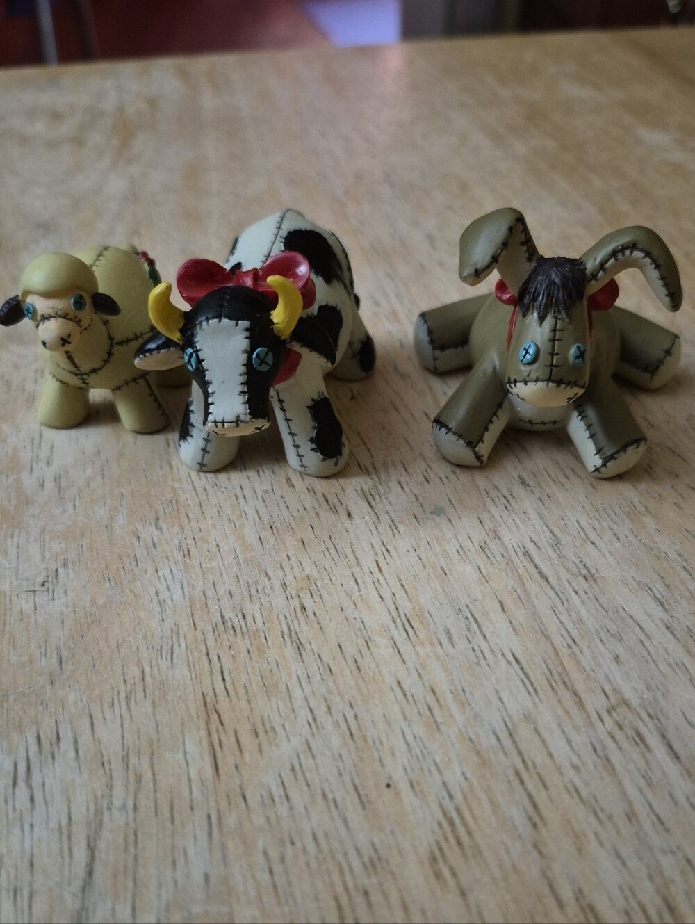 Vintage Charming Tails Squashville Nativity Manger Animals Set of 3 Figurines
